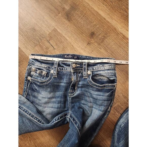 Miss Me jeans 27x32 embroidered Low-Rise denim 5 pocket - Picture 5 of 8